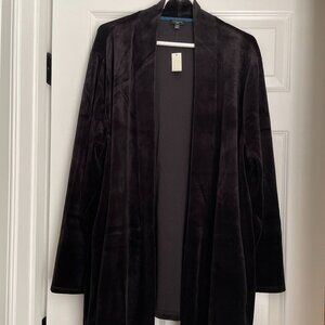 Talbots Black Velour Two Piece Jacket and Pants